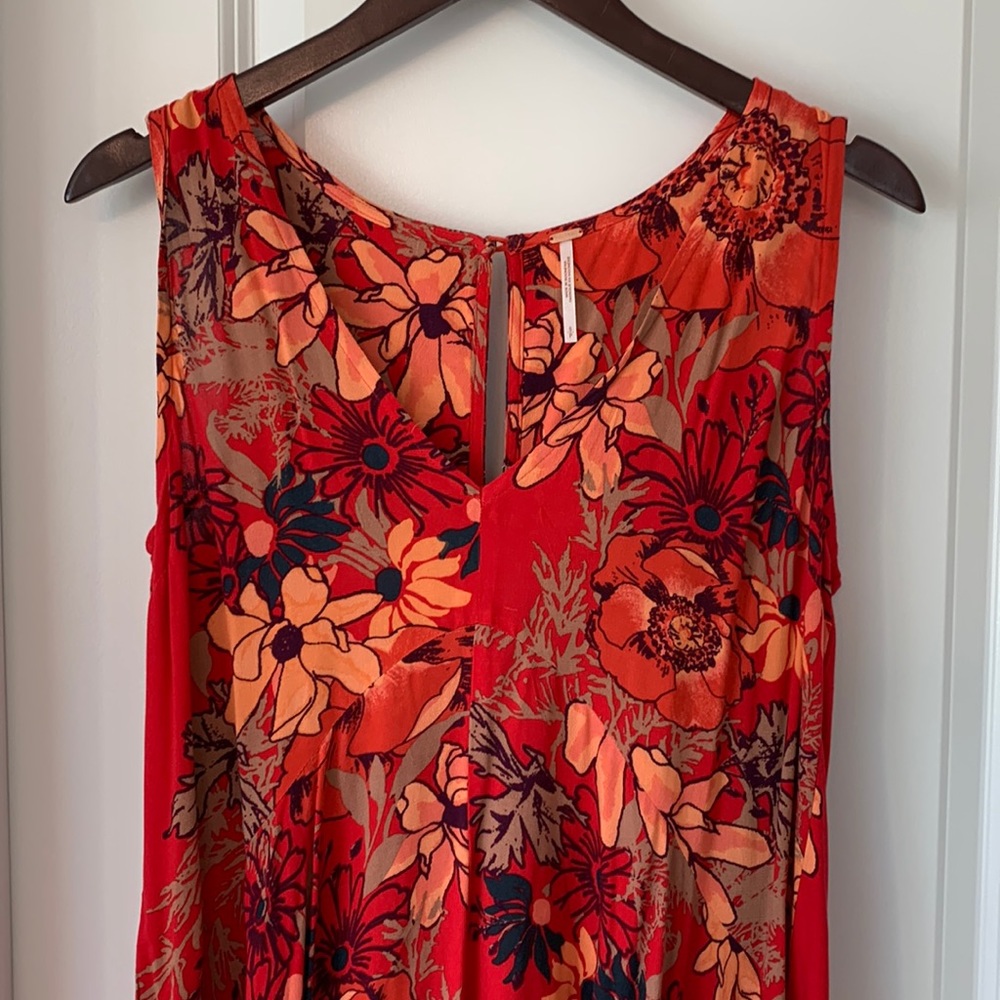 Free People flower dress with button clasp detail in back